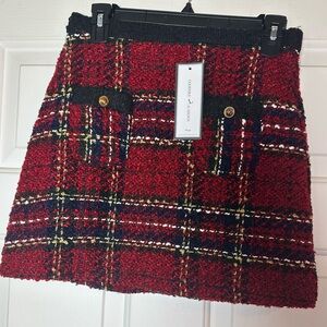Goodnight Macaroon Red and Black Plaid Mini Skirt